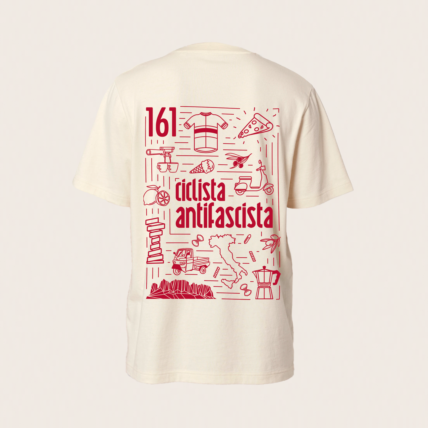 t-shirt - unisex - manual screen printing - ciclista antifascista