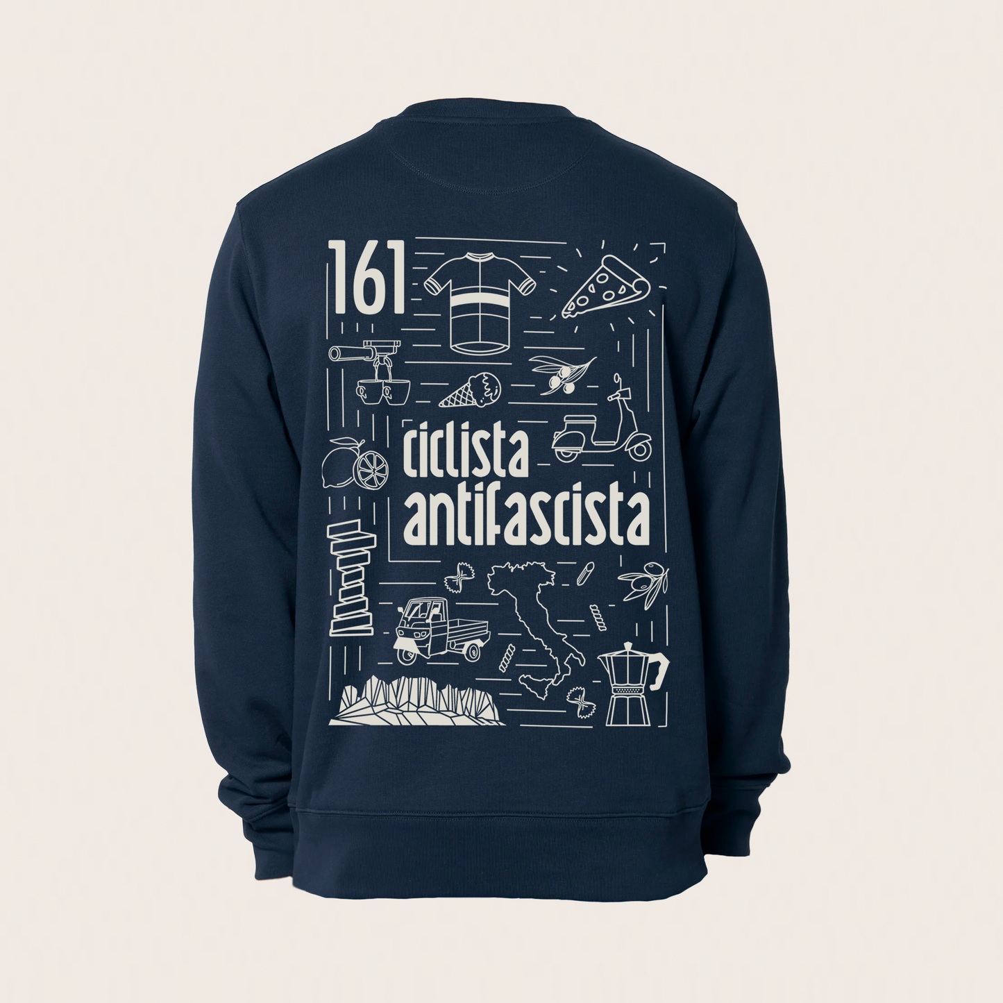 sweatshirt - unisex - manueller siebdruck - ciclista antifascista