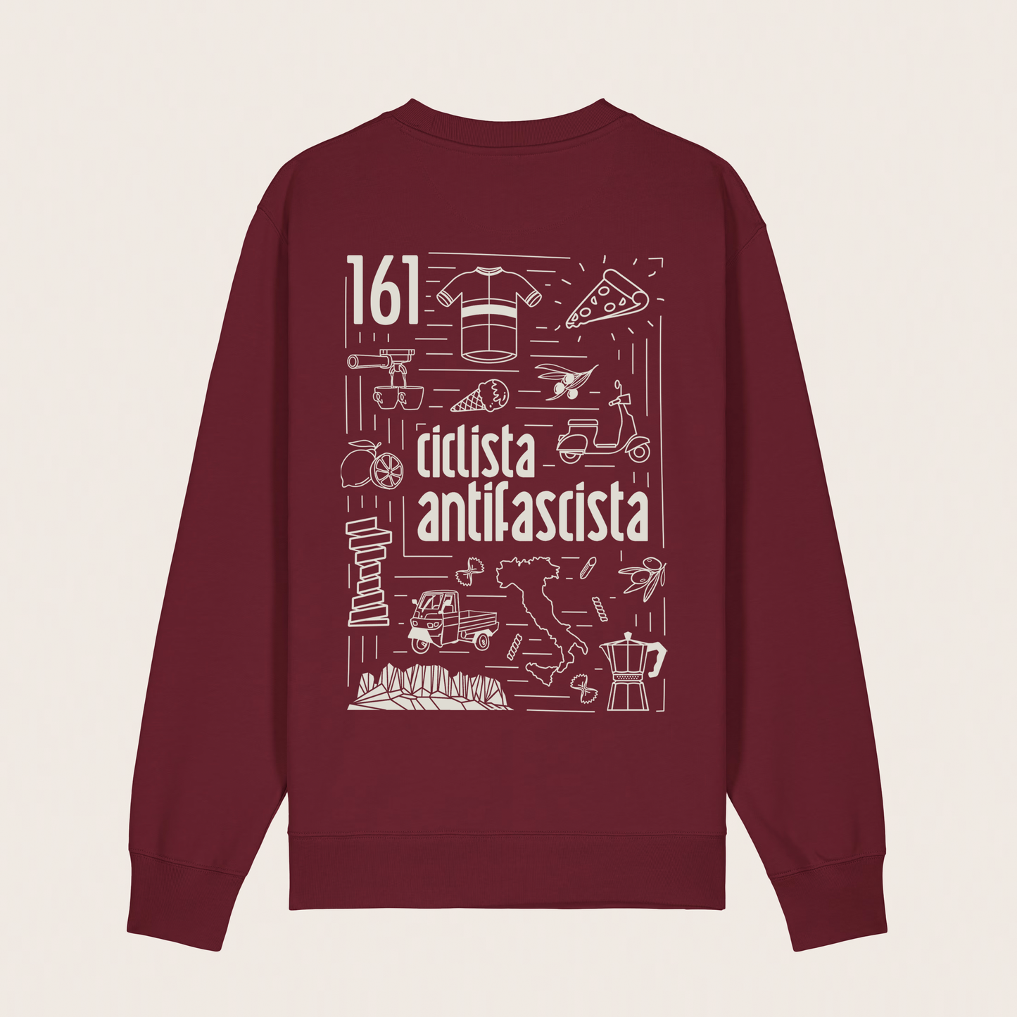 sweatshirt - unisex - manueller siebdruck - ciclista antifascista