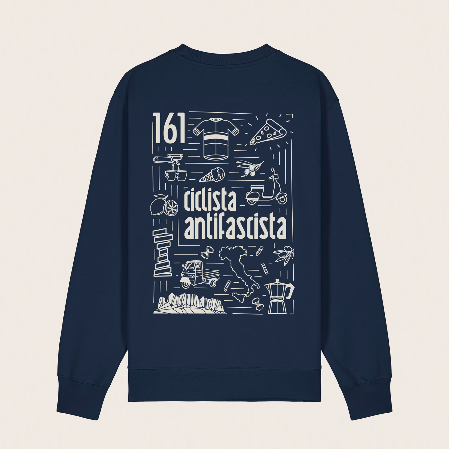 sweatshirt - unisex - manueller siebdruck - ciclista antifascista