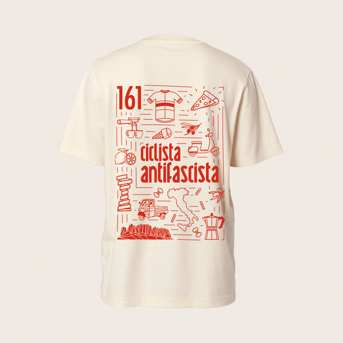 t-shirt - unisex - manueller siebdruck - ciclista antifascista