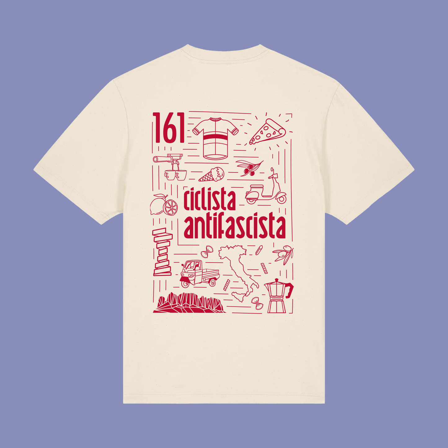 t-shirt - unisex - manueller siebdruck - ciclista antifascista