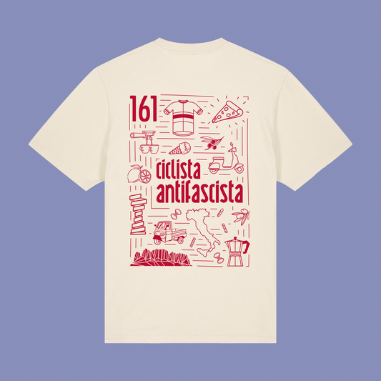t-shirt - unisex - manueller siebdruck - ciclista antifascista