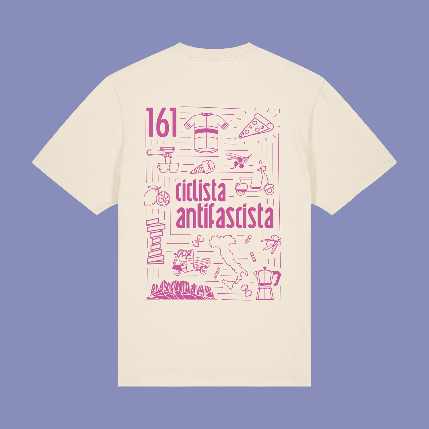 t-shirt - unisex - manueller siebdruck - ciclista antifascista