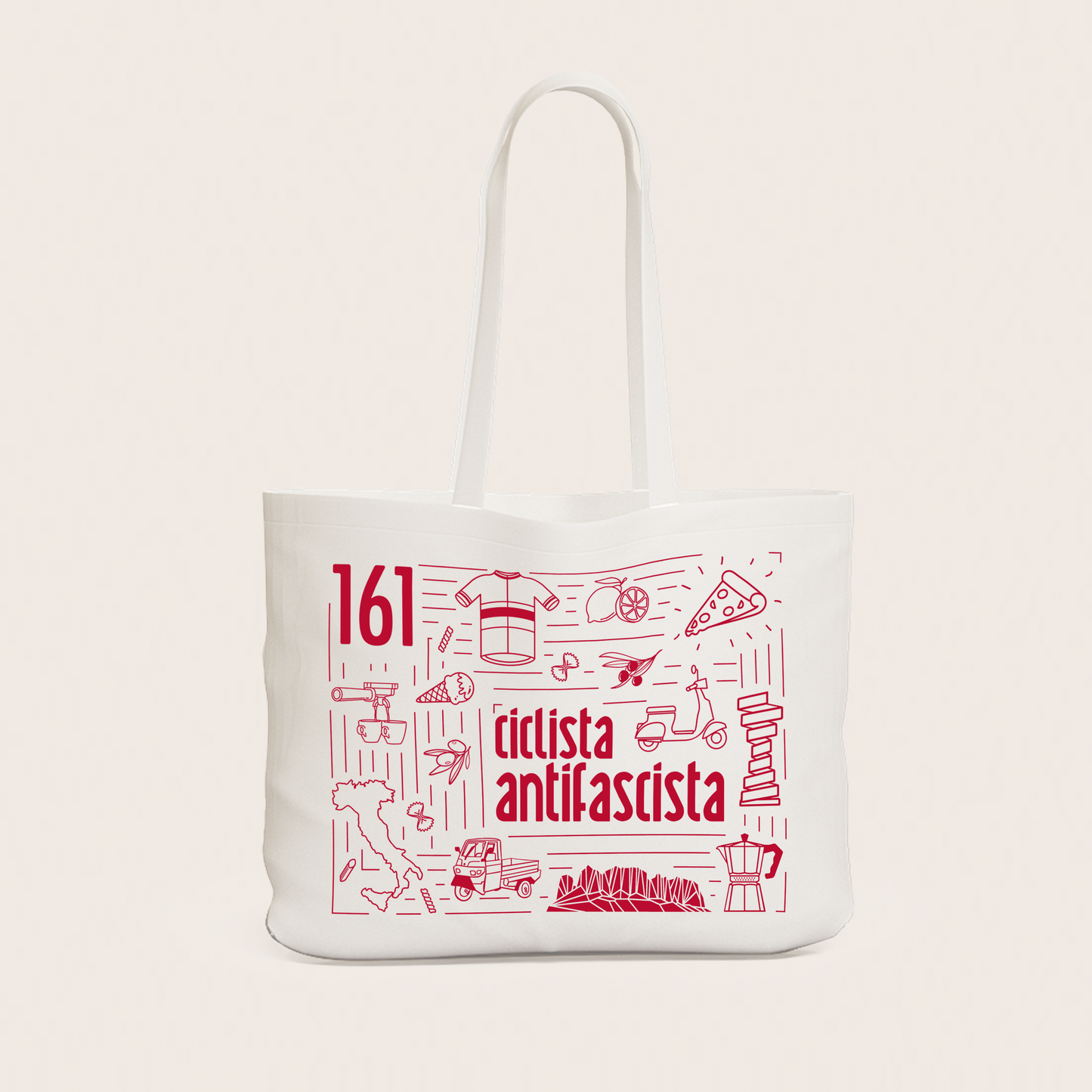 large shopping bag - screen printed - red