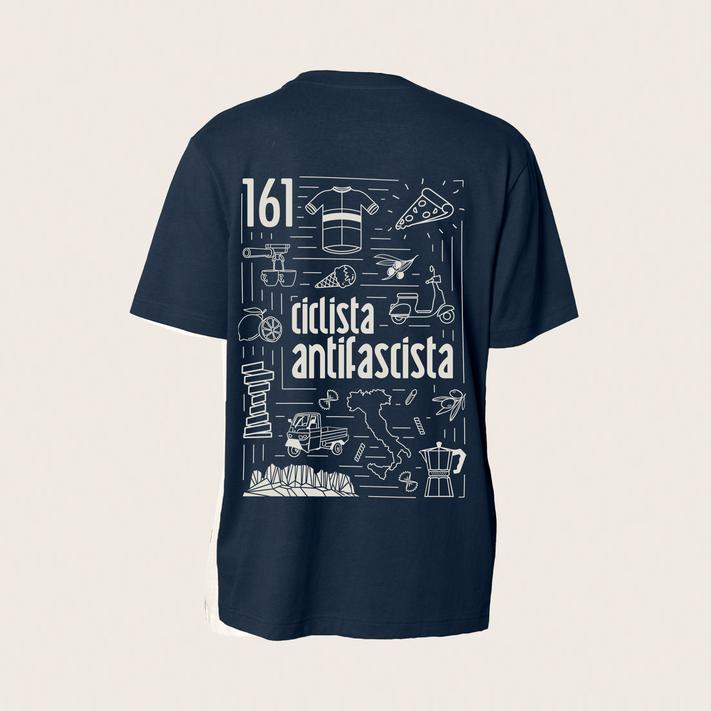 t-shirt - unisex - manueller siebdruck - ciclista antifascista