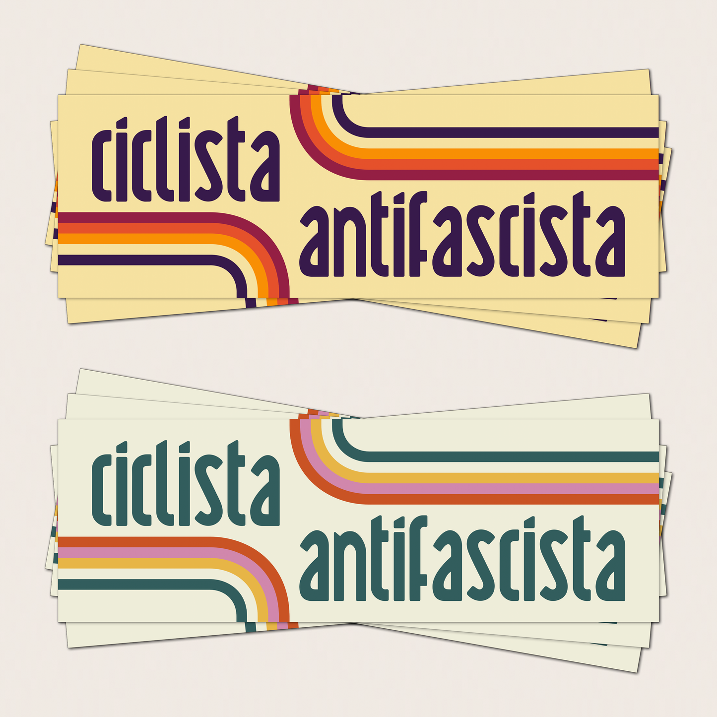 stickers - 10 pcs. retro cyclist