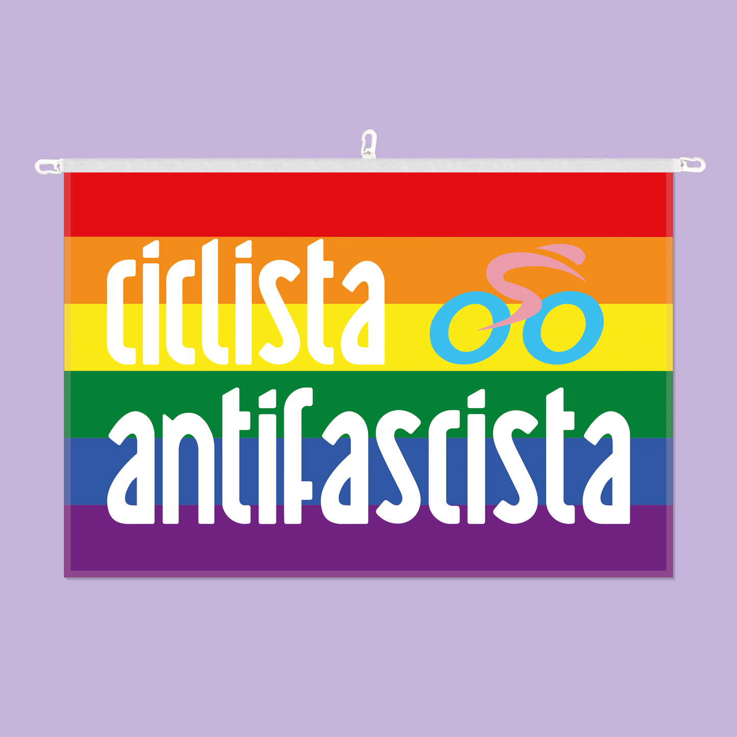 fahne - ciclista antifascista - 80 x 120 cm