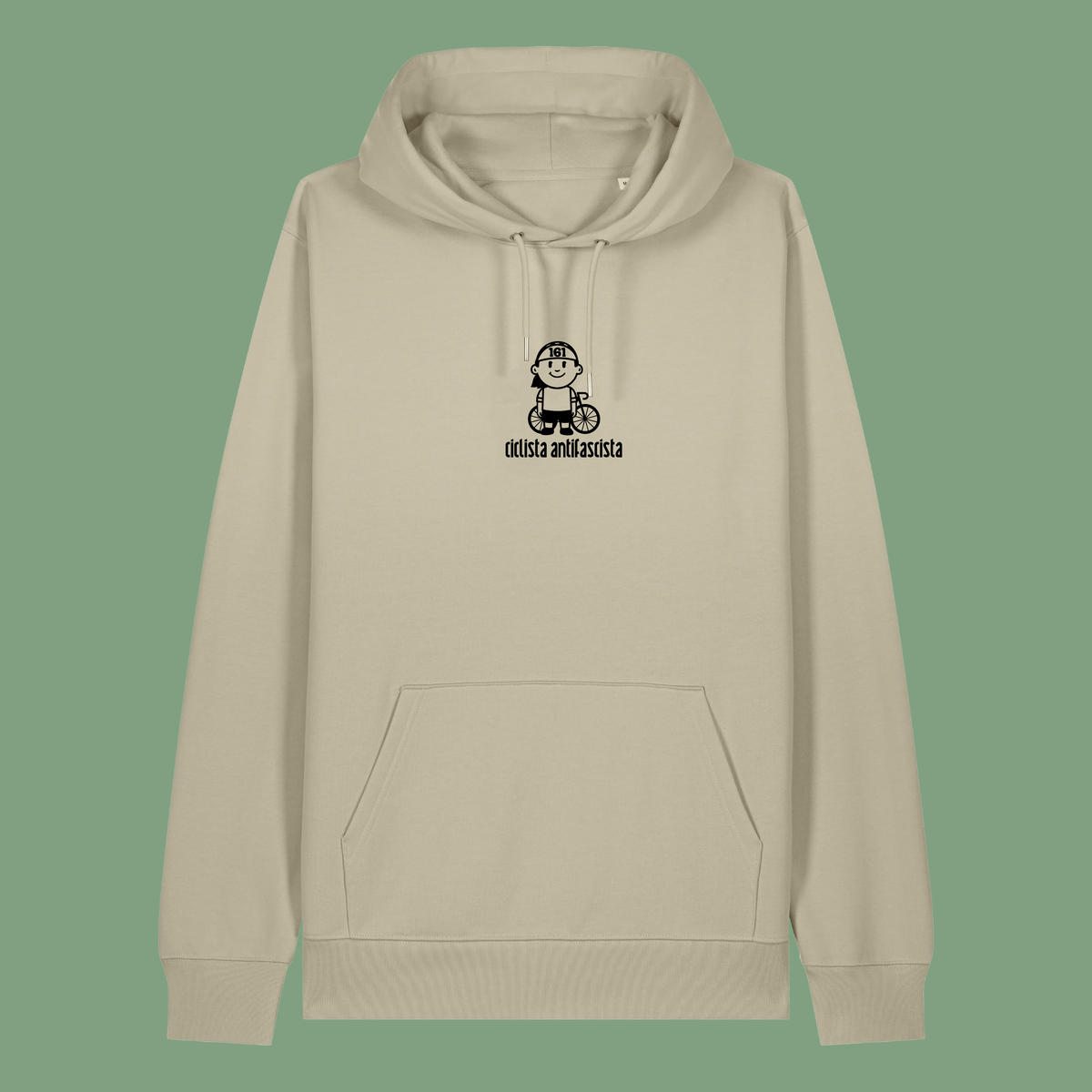 hoodie - unisex - hand screen print - racker:in