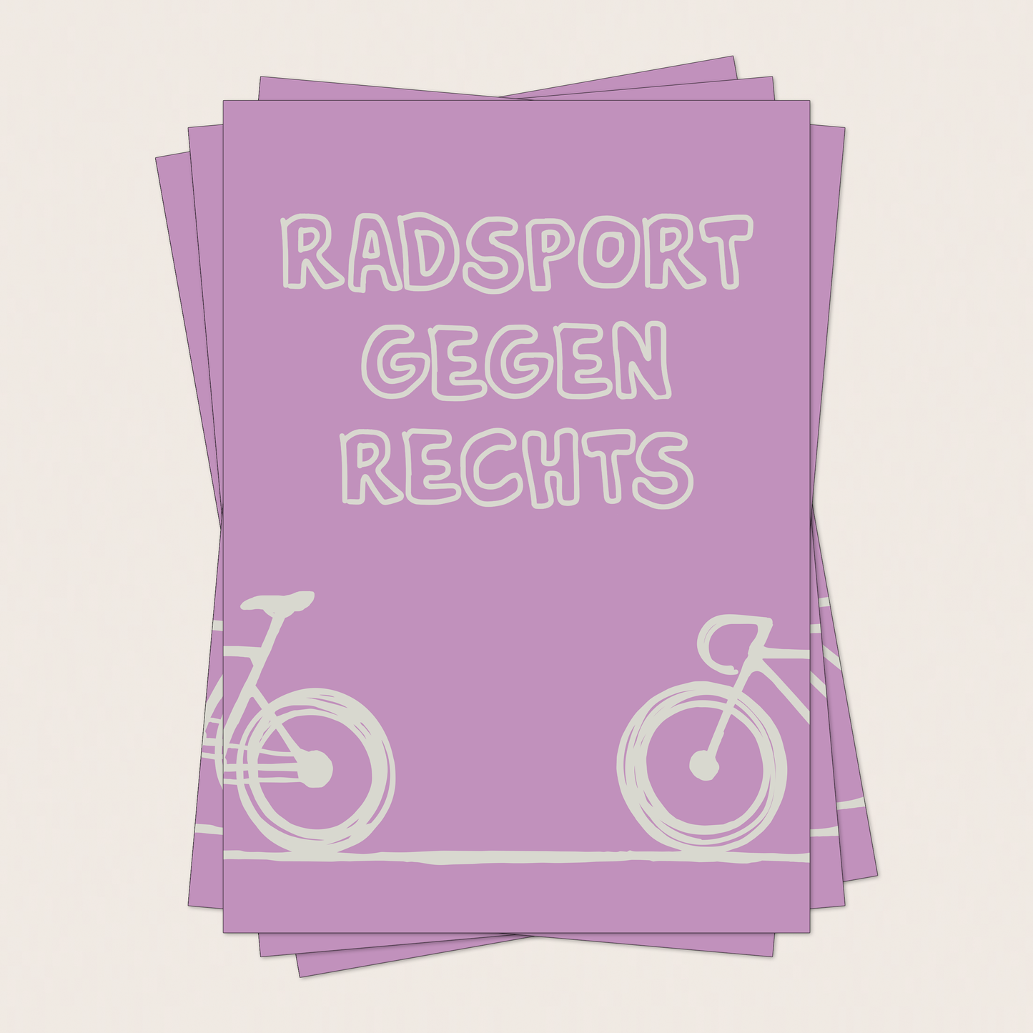 aufkleber - 10stk. radsport gegen rechts