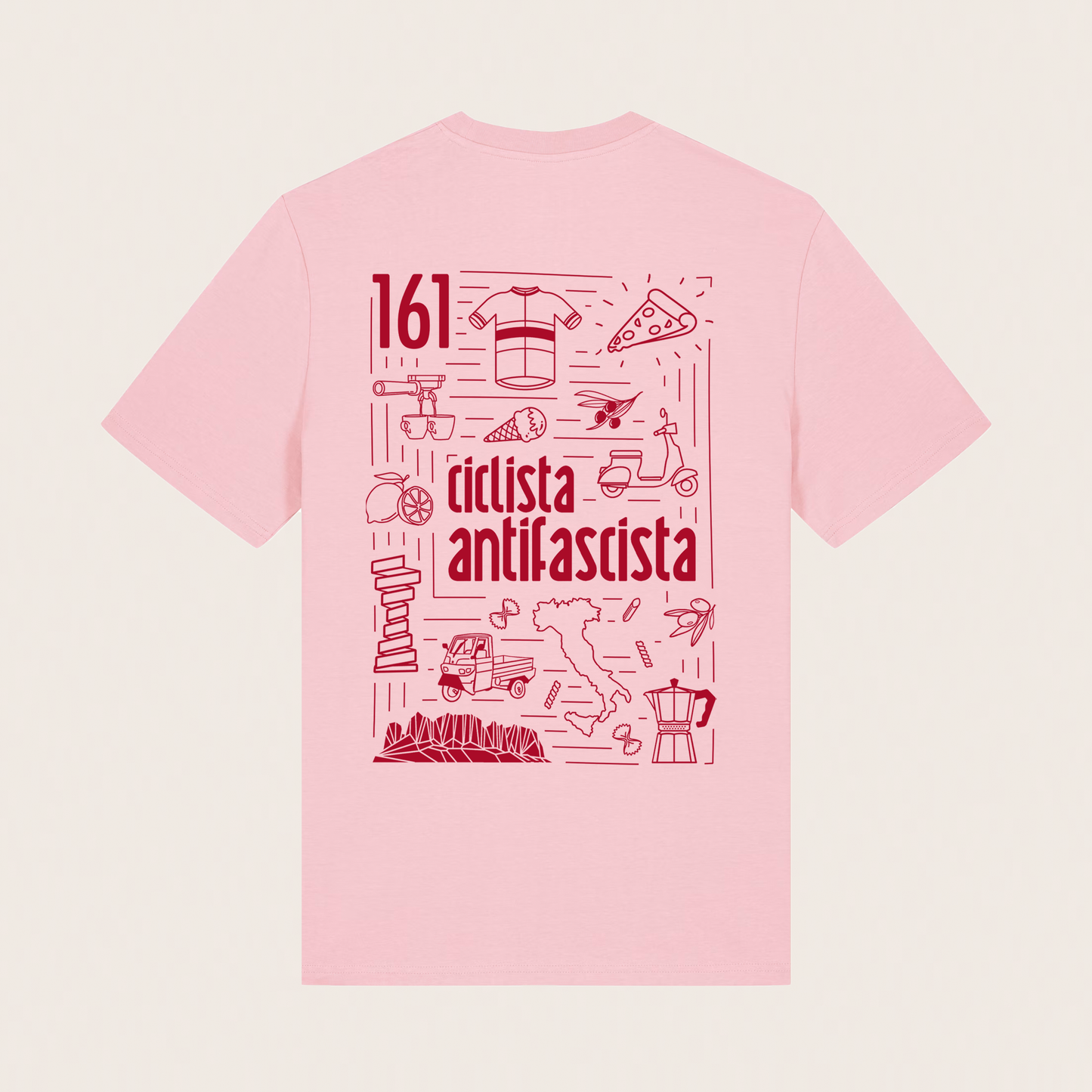 t-shirt - unisex - manual screen printing - ciclista antifascista