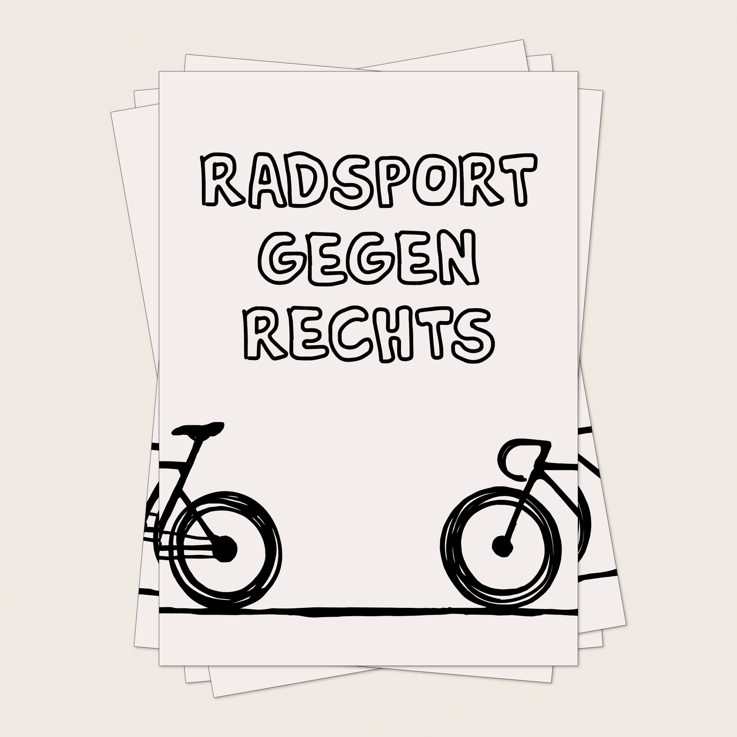 aufkleber - 10stk. radsport gegen rechts