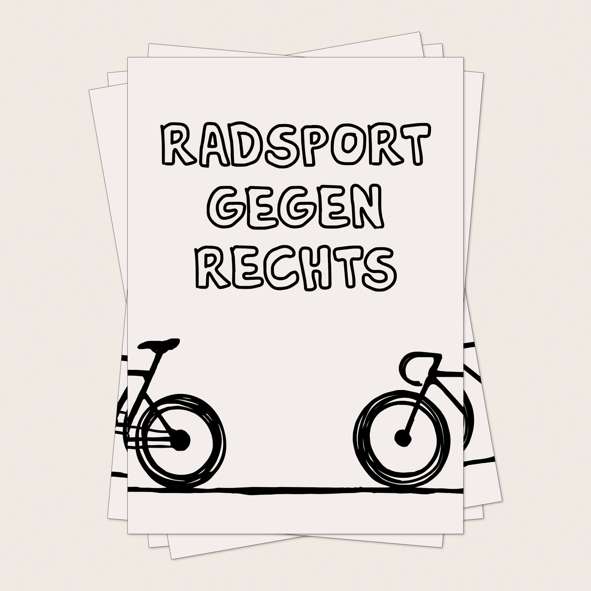 aufkleber - 10stk. radsport gegen rechts